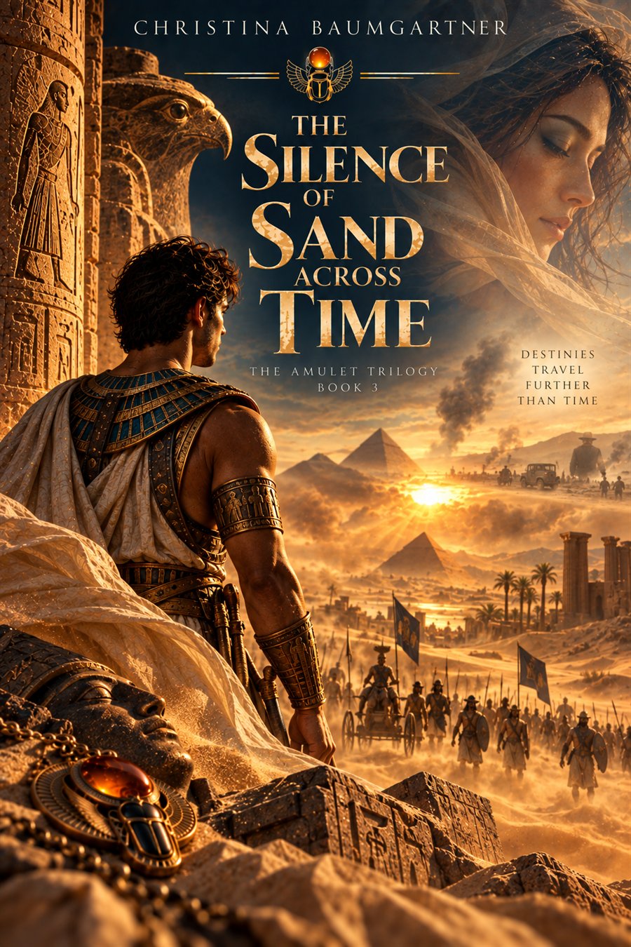 Book cover: The Silence of Sand Across Time, Book 3 of the Amulet Trilogy